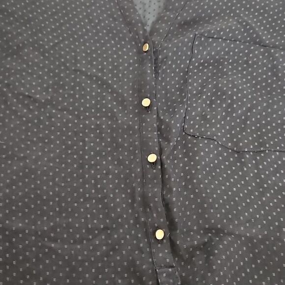 Zara Women's Casual Button-Down Shirt Long Sleeves Shirt Navy Blue Small - Picture 11 of 16